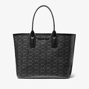 Jodie Small Logo Jacquard Tote Bag - Black